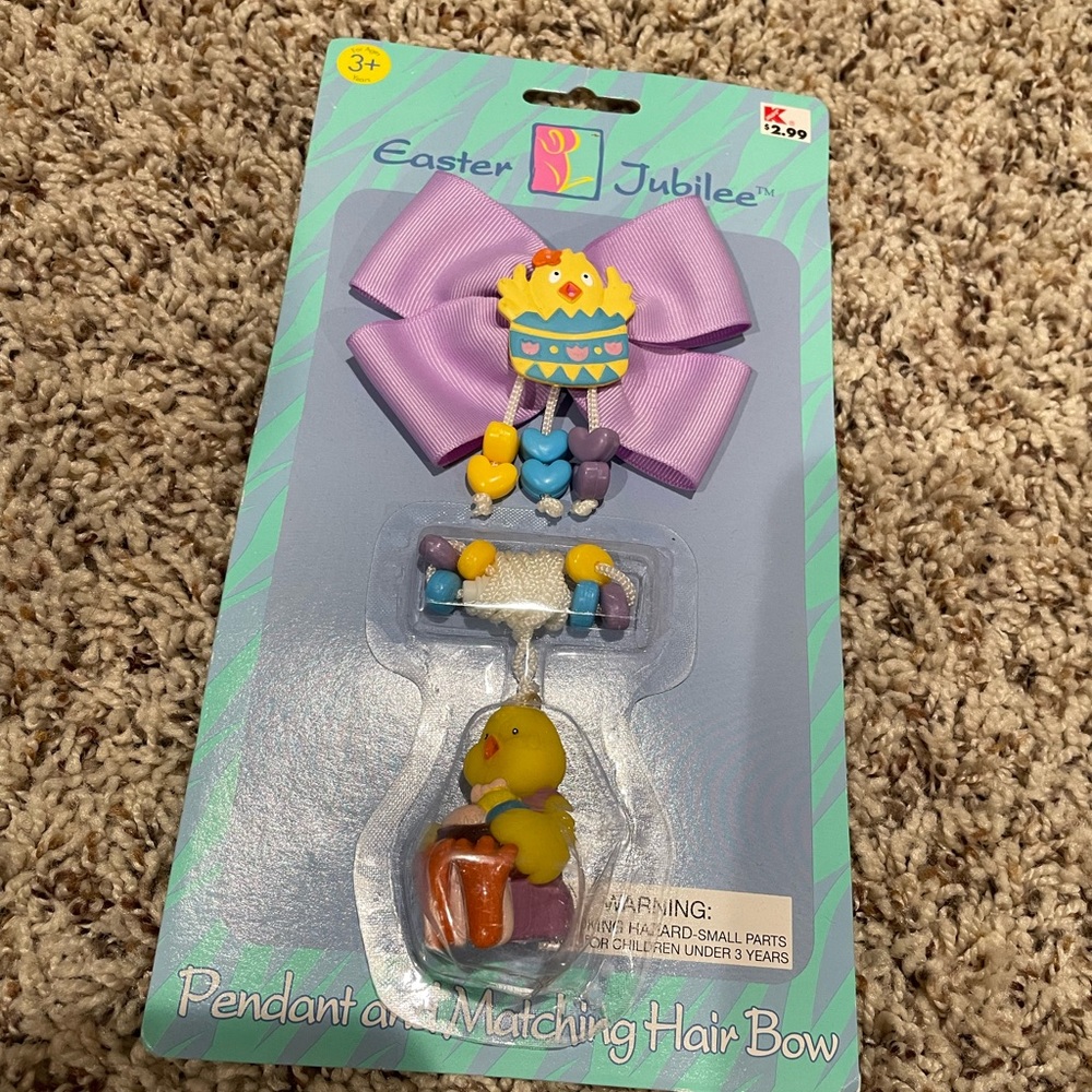 Vintage Easter jewelry and hair and